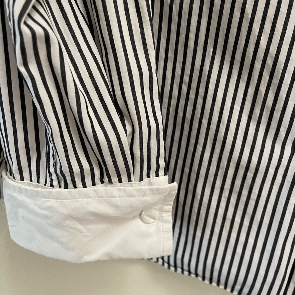 Talbots Striped Button Down Collar old money coastal grandma Shirt size 14 - Picture 4 of 5